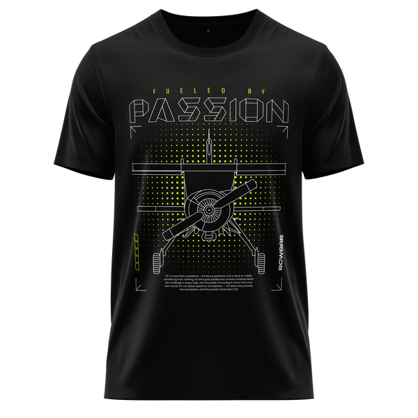 Airplane Passion Shirt (Neon) Shirt RC-WEAR Black-Yellow XS