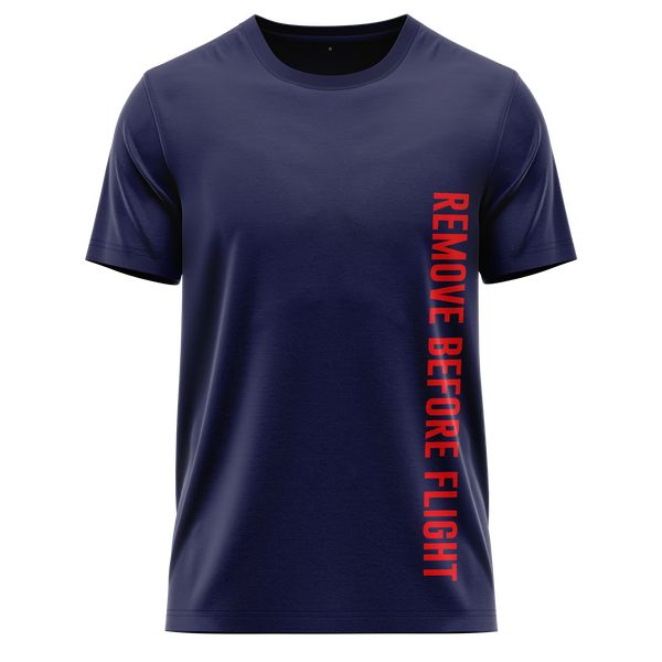 Remove Before Flight shirt with chest print for RC pilots – Navy