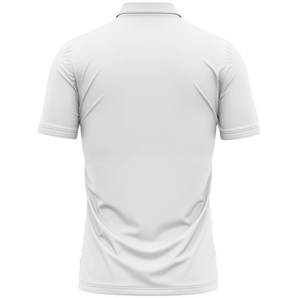 Remove Before Flight Poloshirt mit Brustdruck für Scale-Piloten – Weiß, Rückseite