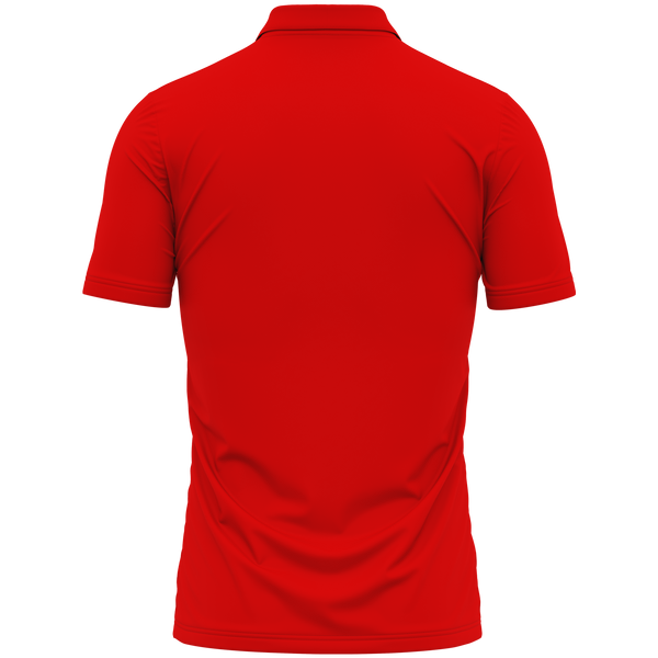 Remove Before Flight Poloshirt mit Brustdruck für RC-Modellbauer – Rot, Rückseite