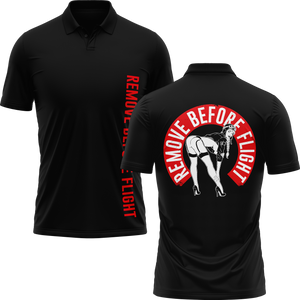 Remove Before Flight Girl Poloshirt für Flugmodell-Piloten – Schwarz