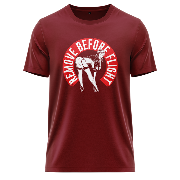 Remove Before Flight Girl Shirt für RC-Modellflieger – Bordeaux