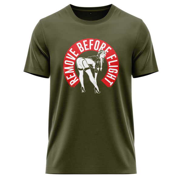 Remove Before Flight Girl Shirt für Segelflug-Fans – Oliv