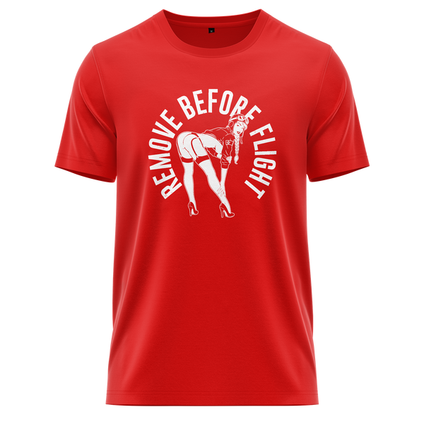 Remove Before Flight Girl Shirt für Jet-Piloten – Rot