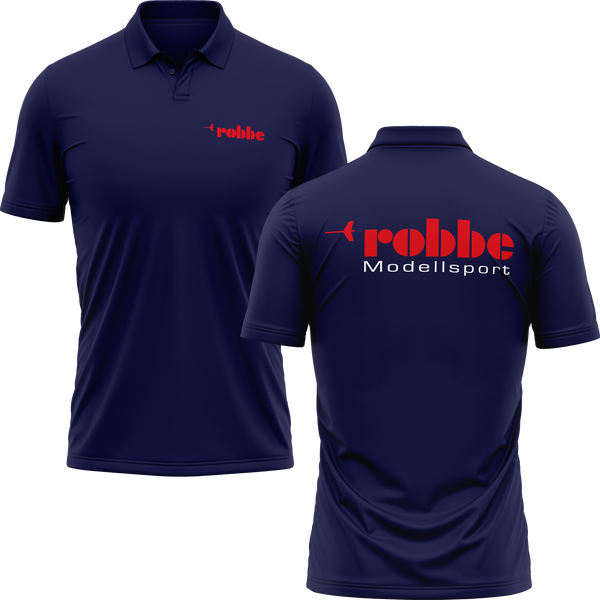 Robbe Logo polo shirt with back print for model builders – Navy