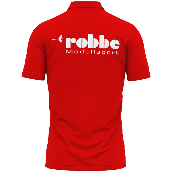 Robbe Logo polo shirt with back print for model builders – Red, back