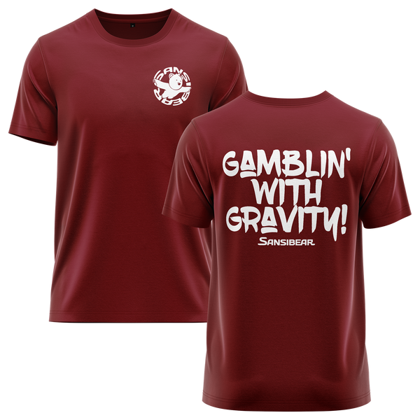 Sansibear Shirt "Gamblin' with gravity" Shirt RC-WEAR Burgundy-White XS