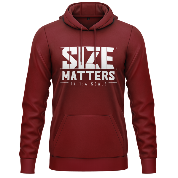 Size matters in 1:4 Scale Hoodie Hoodie RC-WEAR Burgundy-White XS