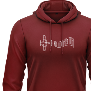 Smoke On 3D Plane Hoodie (C) Hoodie RC-WEAR Burgundy-White XS