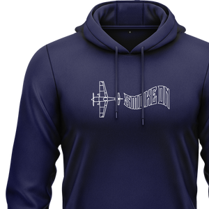 Smoke On 3D Plane Hoodie (C) Hoodie RC-WEAR Navy-White XS