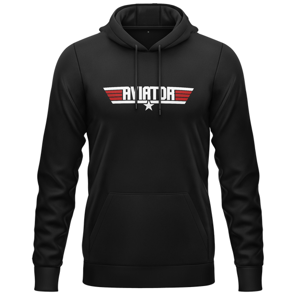 Top Aviator Hoodie für Jet-Piloten – Schwarz