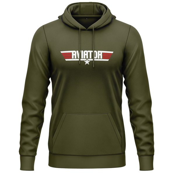 Top Aviator Hoodie für Modellflieger – Oliv