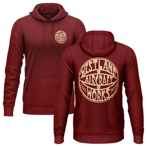 Westland Aircraft Logo Hoodie Hoodie RC-WEAR Burgundy-Beige XS