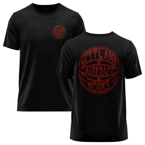 Westland Aircraft Logo Shirt Shirt RC-WEAR Black-Burgundy XS