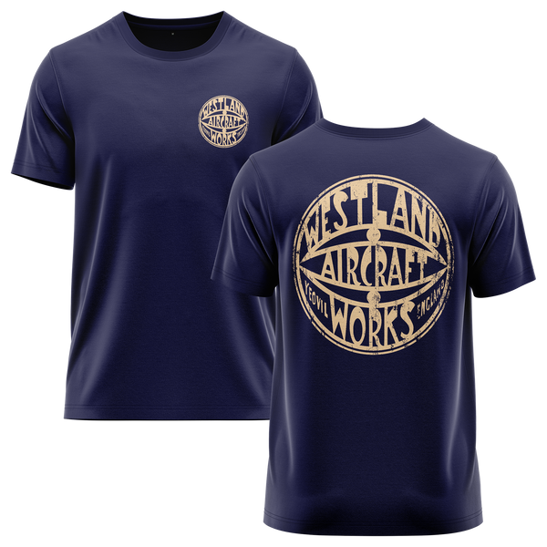 Westland Aircraft Logo Shirt Shirt RC-WEAR Navy-Beige XS