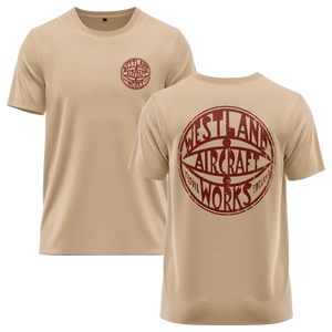 Westland Aircraft Logo Shirt Shirt RC-WEAR Beige-Burgundy XS