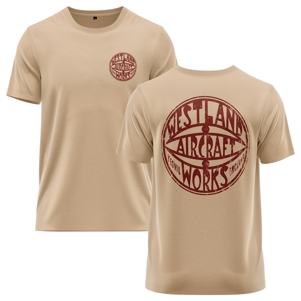 Westland Aircraft Logo Shirt Shirt RC-WEAR Beige-Burgundy XS