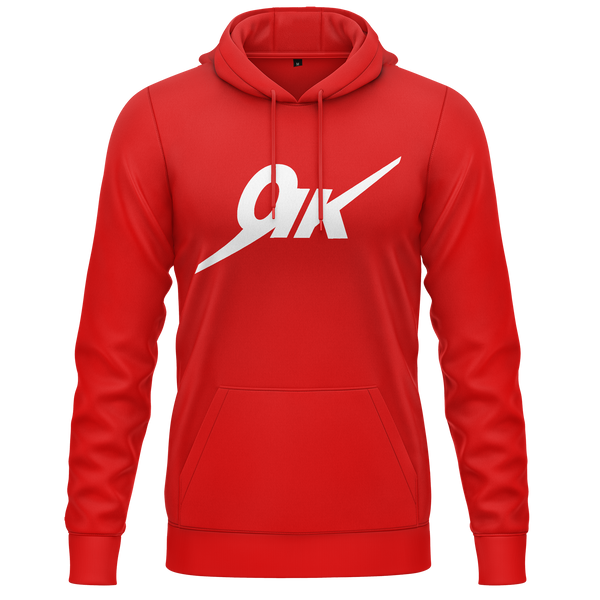 Yak Logo Hoodie für Flugmodellpiloten – Rot